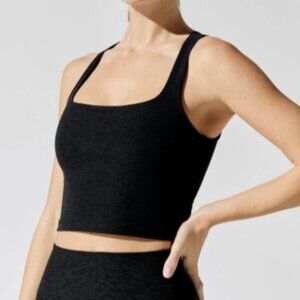 LAST CHANCE Carbon38 square neck crop tank black small
